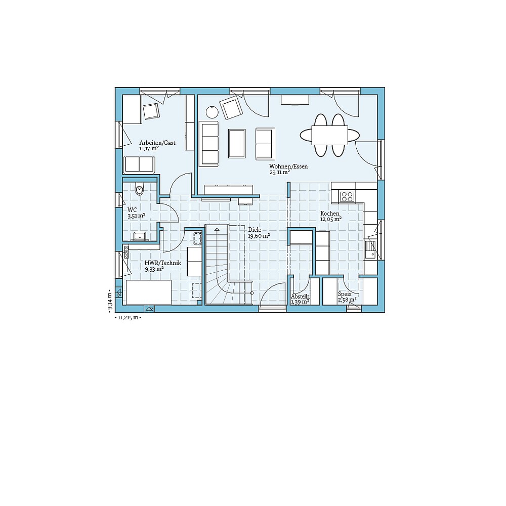 Fertighaus Variant 35-172: Grundriss EG