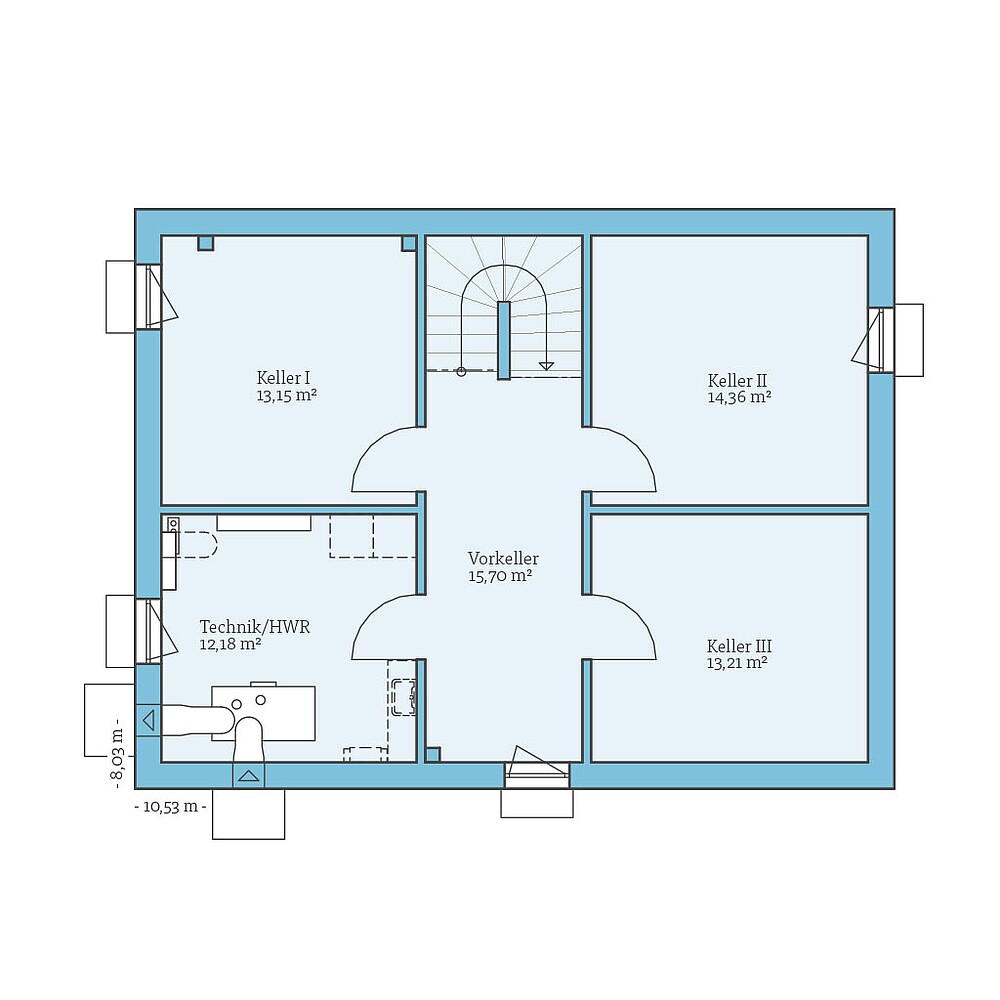 QNG⁺-Line Variant 38-139: Grundrissoption KG - Hanse Haus