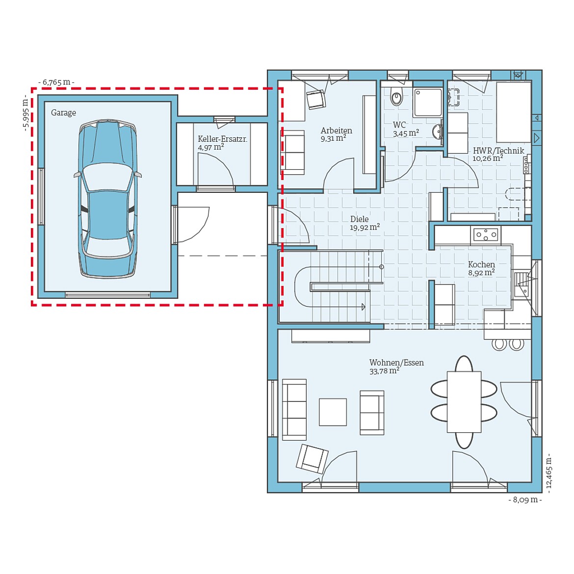 Prefabricated house Villa 169: Ground floor plan option