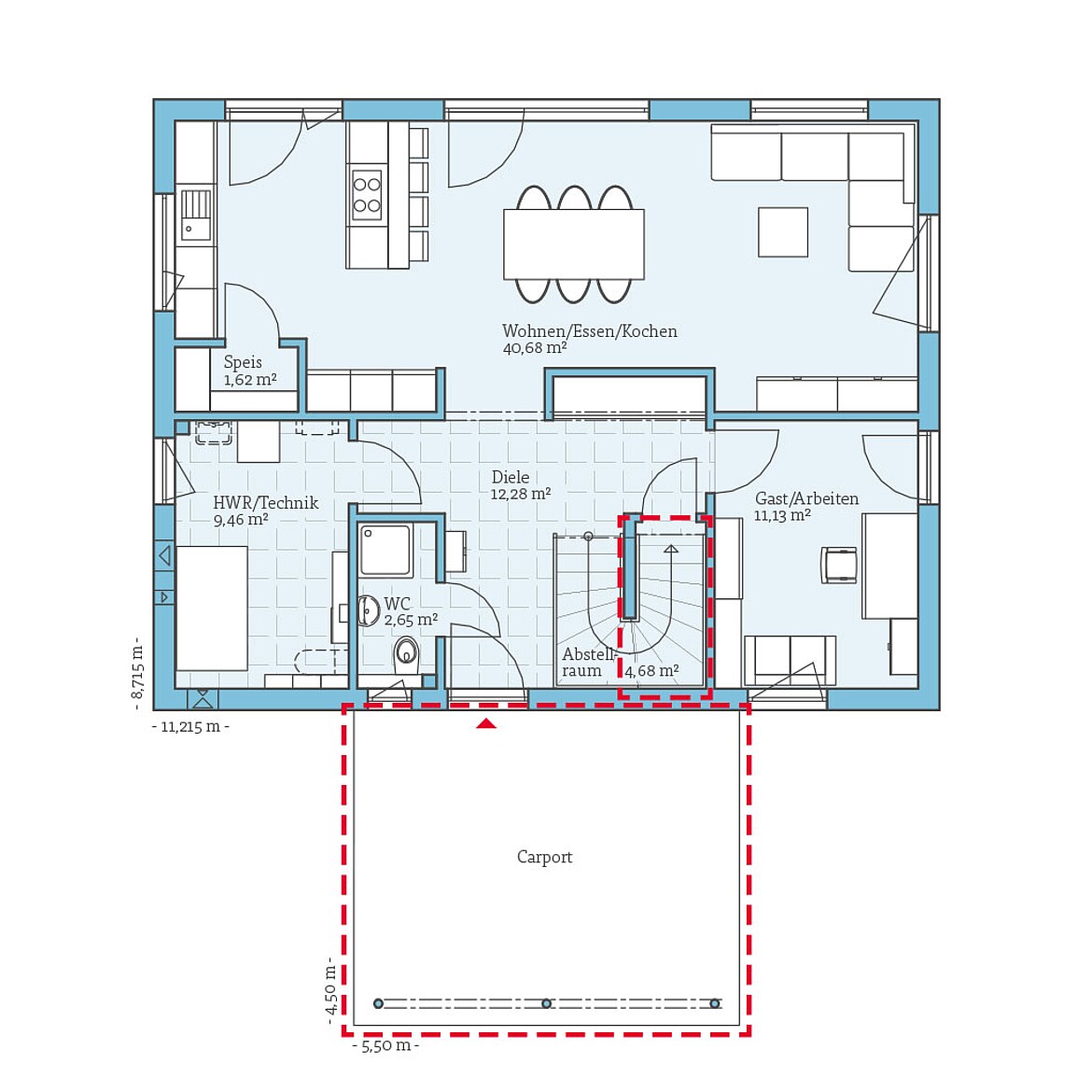 Planungsoption: Erdgeschoss Vita 165: Grundrissoption EG