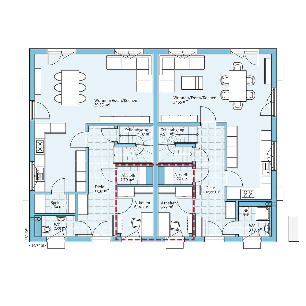 DUO 269: Grundrissoption EG - Hanse Haus
