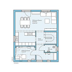 QNG⁺-Line: Fertighaus Variant 28-123: Grundriss EG