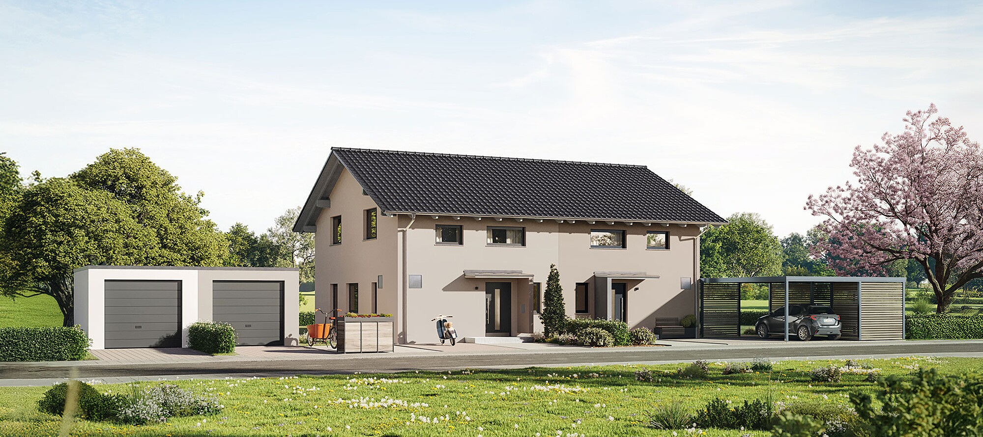 QNG⁺-Line Doppelhaus 25-138 - Hanse Haus