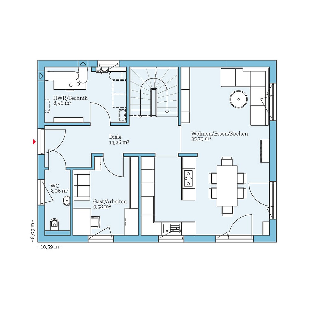 QNG⁺-Line: Variant 38-139: Grundriss EG - Hanse Haus