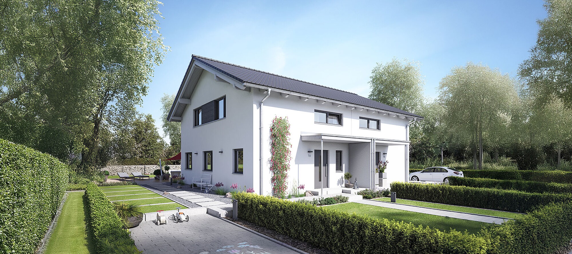 Fertighaus Doppelhaus 25-129 - Hanse Haus Fertighaus Doppelhaus 25-129