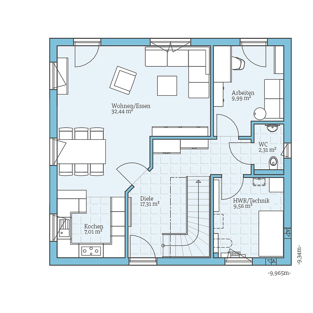 Fertighaus Variant 45-145: Grundriss EG