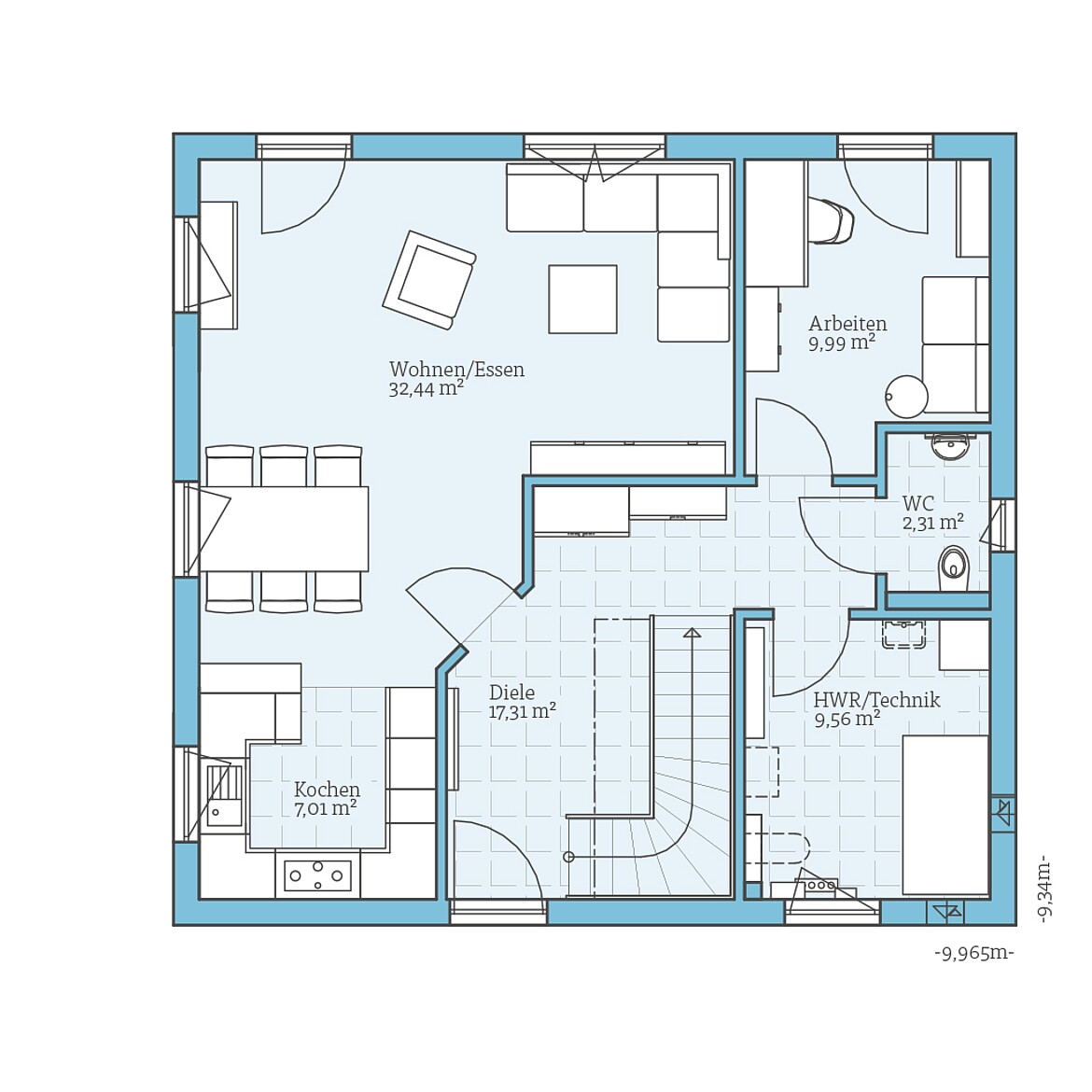 Prefabricated house Variant 45-145: Ground floor plan