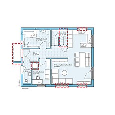 QNG⁺-Line: Fertighaus Villa 133: Grundrissoption EG