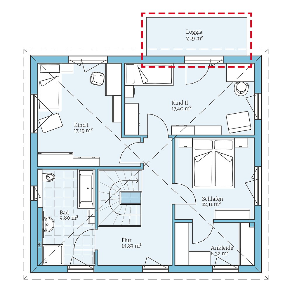 Fertighaus Villa 156: Grundrissoption OG