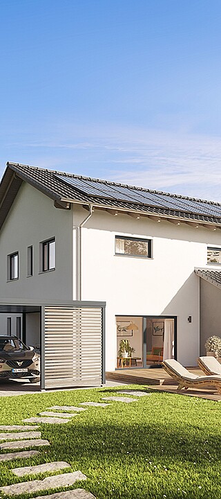 QNG⁺-Line: Fertighaus Villa 163 mit Satteldach - Hanse Haus QNG⁺-Line: Fertighaus Villa 163 mit Satteldach