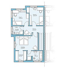 Fertighaus Doppelhaus 144: Grundriss OG