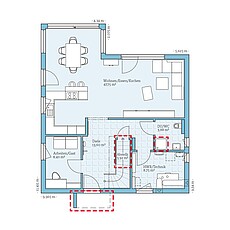 QNG⁺-Line: Fertighaus Variant 25-162: Grundrissoption EG