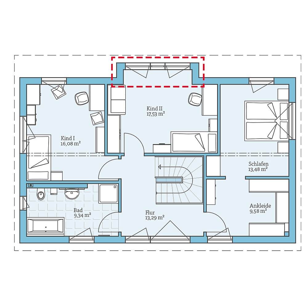 Fertighaus Vita 156: Grundrissoption OG