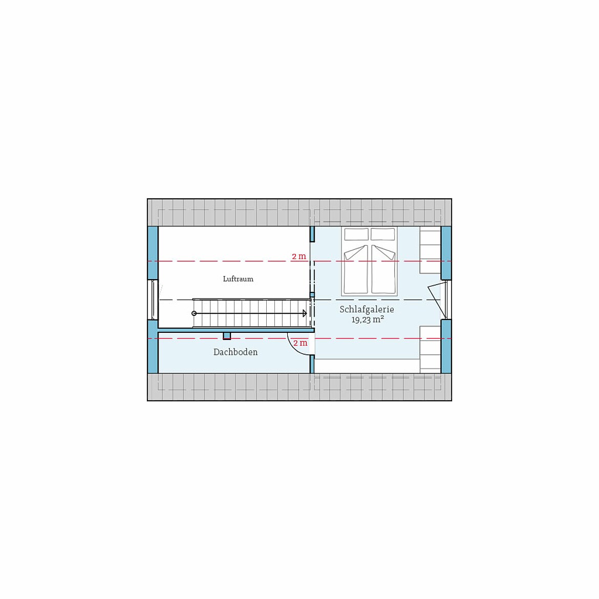 Prefabricated house Tiny House 59: Top floor layout