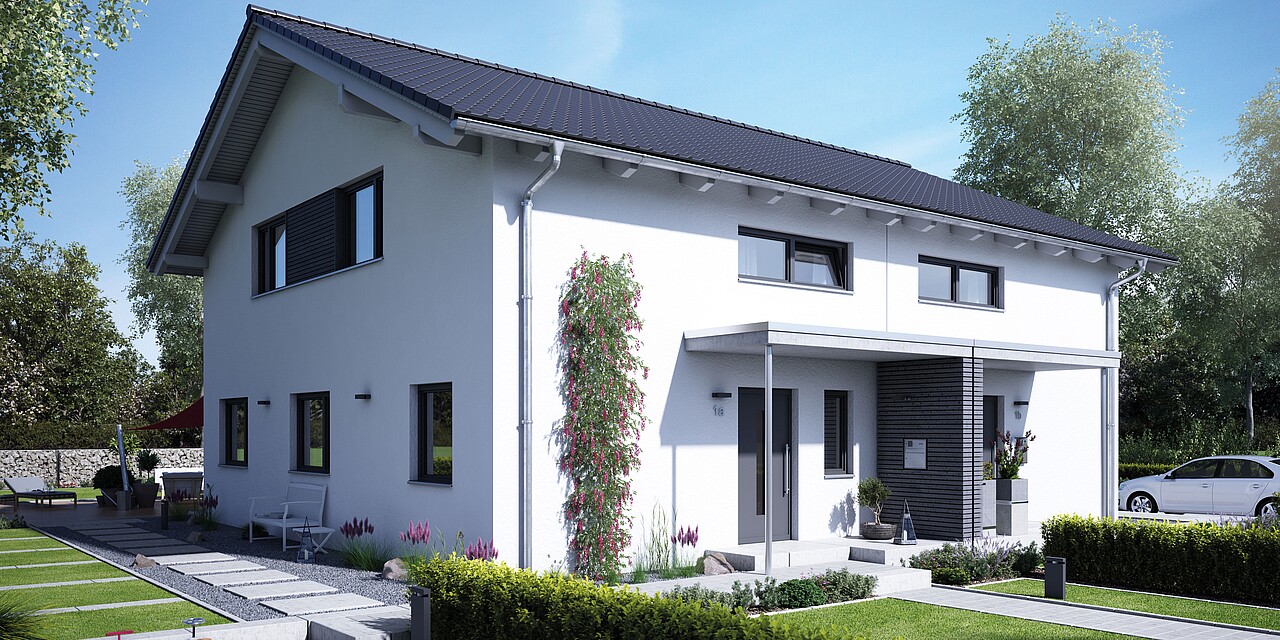 Doppelhaus als Fertighaus von Hanse Haus