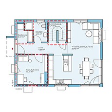QNG⁺-Line: Villa 142: Grundrissoption 2 EG - Hanse Haus