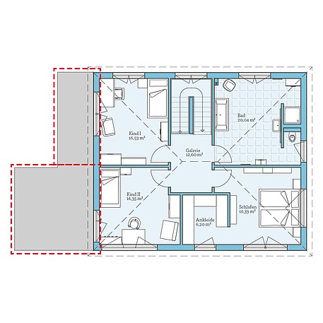Fertighaus Villa 178: Grundrissoption OG