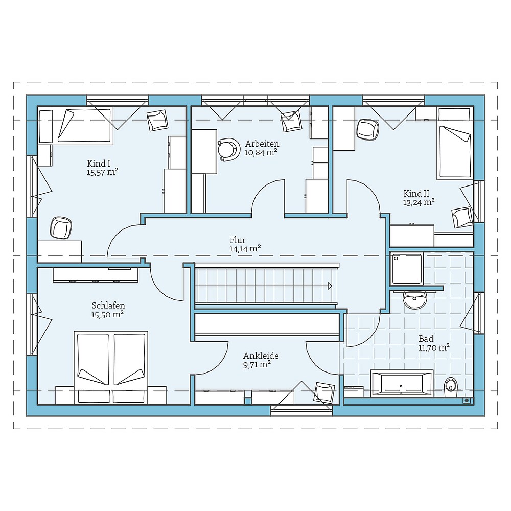 Fertighaus Variant 25-183: Grundriss DG