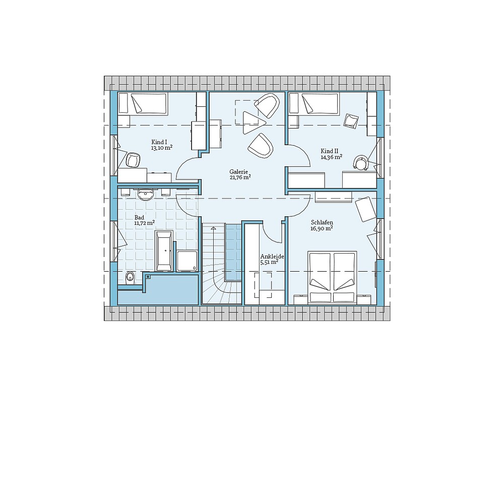 Fertighaus Variant 35-172: Grundriss DG