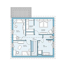 QNG⁺-Line: Fertighaus Variant 25-162: Grundriss DG