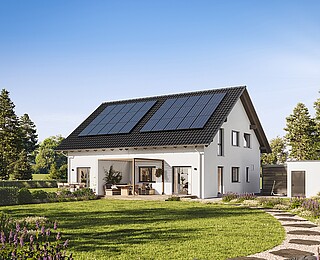 QNG⁺-Line: Fertighaus Doppelhaus 38-124