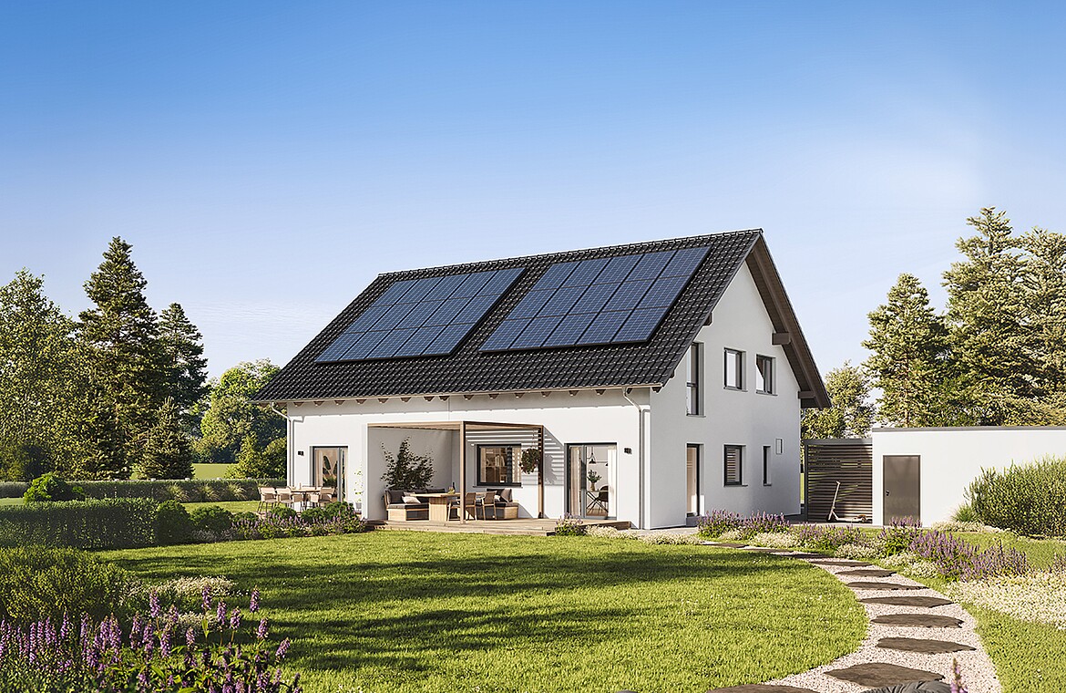 QNG⁺-Line: Fertighaus Doppelhaus 38-124