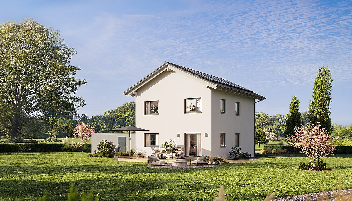 QNG⁺-Line: Fertighaus Villa 124 mit Walmdach - Hanse Haus QNG⁺-Line: Fertighaus Villa 124 mit Walmdach