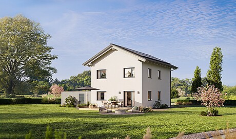 QNG⁺-Line: Fertighaus Villa 124 mit Walmdach 