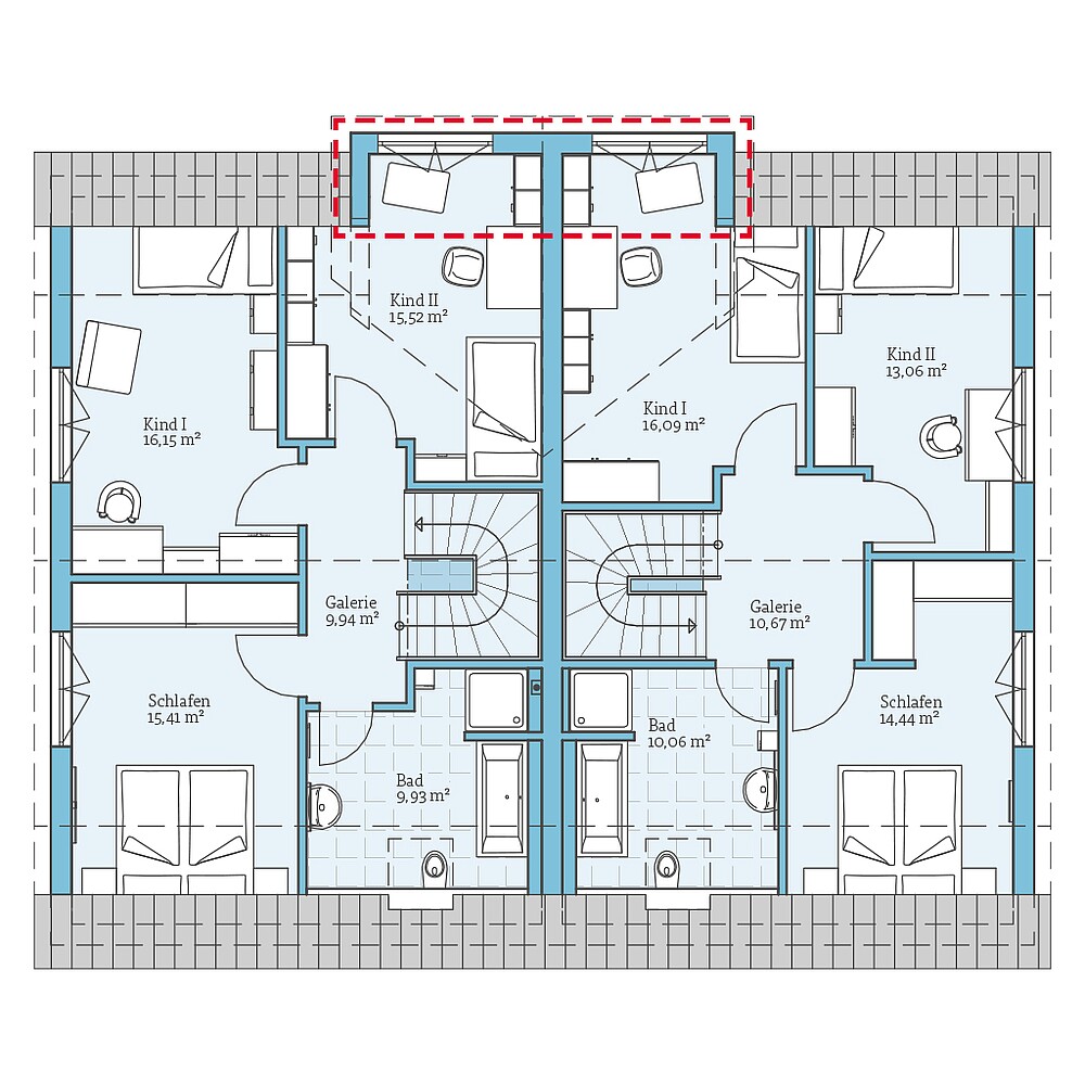 Fertighaus Duo 315: Grundrissoption DG