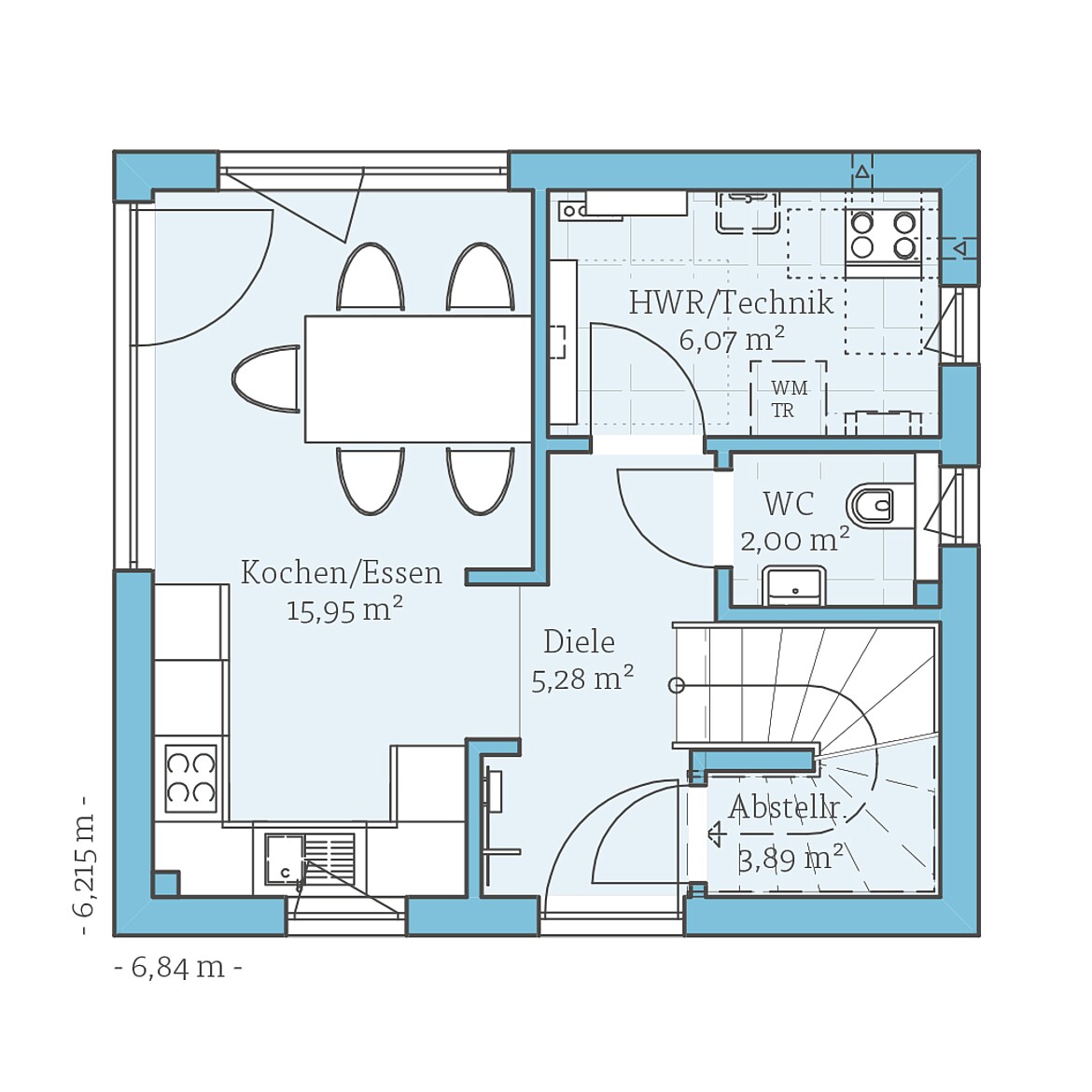 Prefabricated house Tiny House 67: Top floor layout