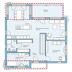 Fertighaus Villa 174: Grundrissoption EG