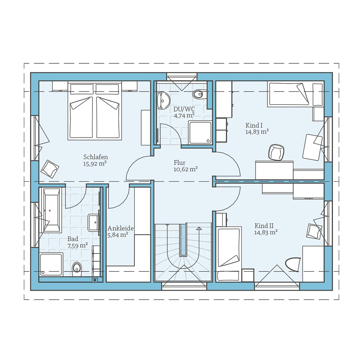 Prefabricated house Variant 25-150: Top floor plan