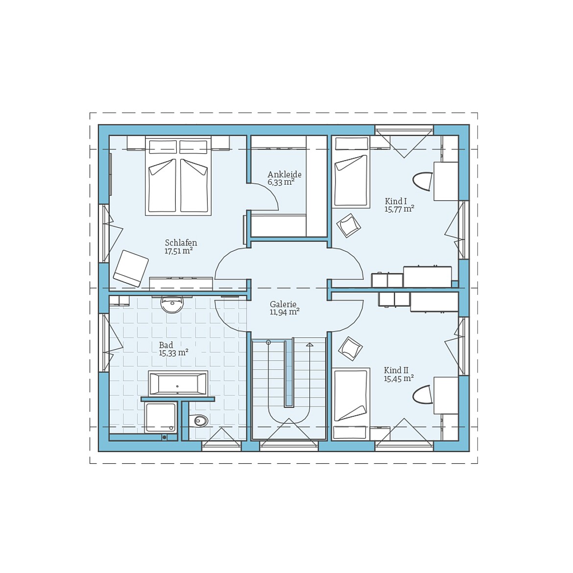 Prefabricated house Variant 25-1660: Top floor plan