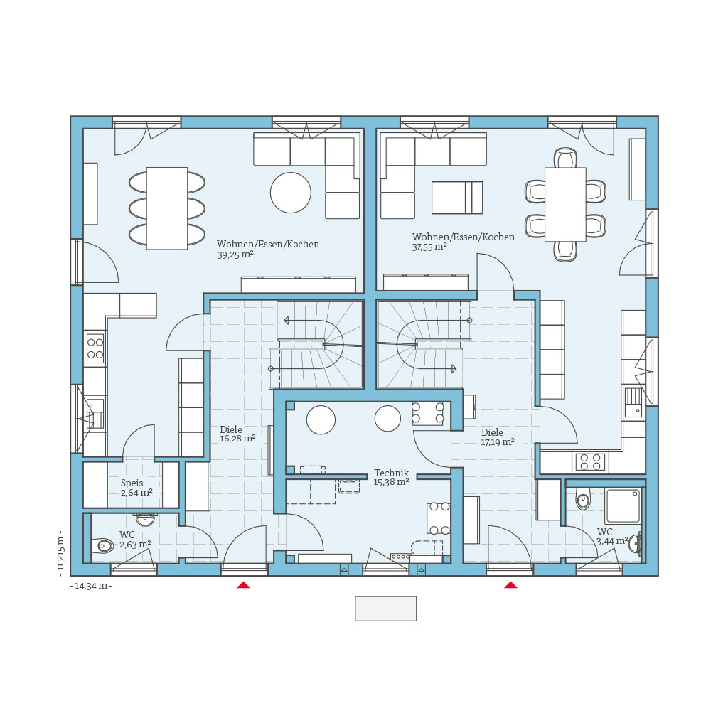 DUO 269: Grundriss EG - Hanse Haus